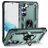 Mobigear Armor Ring Samsung Galaxy S23 Plastique rigide Coque arrière Antichoc avec bague de maintien - Vert