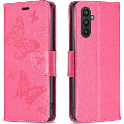 Mobigear Butterfly Housse Samsung Galaxy A24 Etui Porte-Monnaie - Magenta