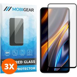 Mobigear Premium POCO X4 GT Verre trempé Protection d'écran - Compatible Coque - Noir (Lot de 3)