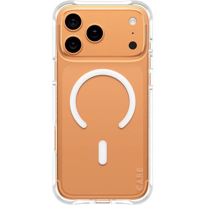 CARE by PanzerGlass Fashionable Coque Transparente iPhone 17 Pro Max MagSafe Coque arrière en Silicone - Transparent