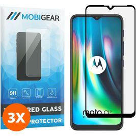 Mobigear Premium Motorola Moto G9 Play Verre trempé Protection d'écran - Compatible Coque - Noir (Lot de 3)