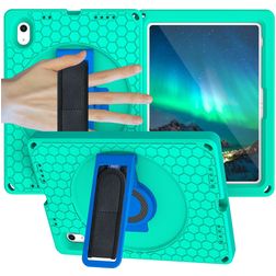 Mobigear Ruggedized Coque iPad 11 (2025) Coque arrière en EVA + Support Amovible - Vert