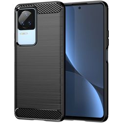 Mobigear Brushed Slim Coque POCO F4 Coque arrière en TPU Souple - Noir