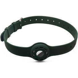 Mobigear Coque Apple AirTag Collier en Silicone Souple - 23.5 - 47.5 cm - Vert