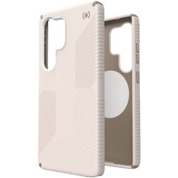 Speck Presidio2 Grip Magnet Coque Samsung Galaxy S25 Ultra MagSafe Coque arrière Rigide Anti-Chocs - Bleached Bone