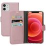 Mobiparts Saffiano Wallet Housse iPhone 12 Etui Porte-Monnaie - Rose