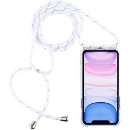 Mobigear Lanyard iPhone 11 Coque avec cordon en TPU Souple - Transparent / Blanc