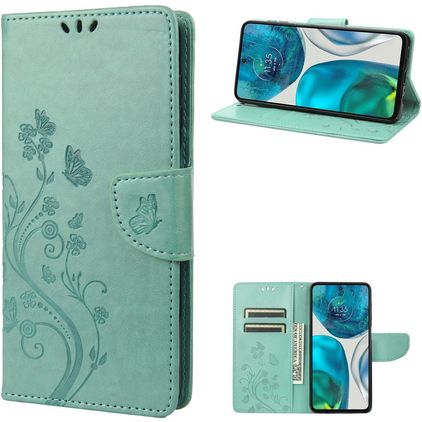 Mobigear Flowers Housse Motorola Moto G82 Etui Porte-Monnaie - Vert