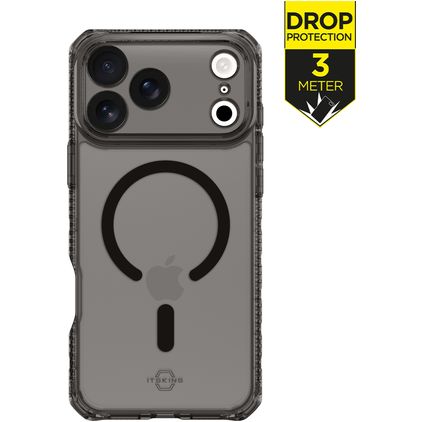 ITSKINS Level 2 HybridMagFrost R Coque iPhone 17 Pro Max MagSafe Coque arrière Rigide Anti-Chocs - Noir