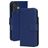 Mobiparts Wallet iPhone 17 MagSafe Cuir véritable Étui Portefeuille - Bleu