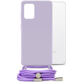 Mobilize Lanyard Gelly Samsung Galaxy A32 5G Coque avec cordon en TPU Souple - Pastel Purple