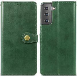 Mobigear Snap Button Housse Samsung Galaxy S21 Plus Etui Porte-Monnaie - Vert