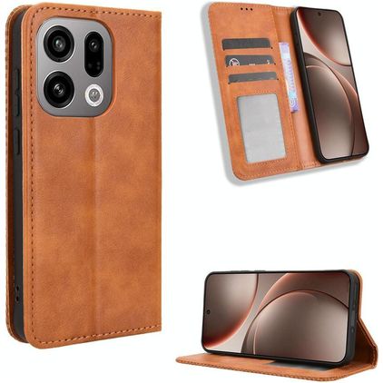 Mobigear Sensation Housse OPPO Find X9 Etui Porte-Monnaie - Marron