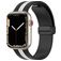 Mobigear Stripe Mag Bracelet Silicone Apple Watch Fermeture magnétique - 42/41/40/38 mm - Noir / Blanc