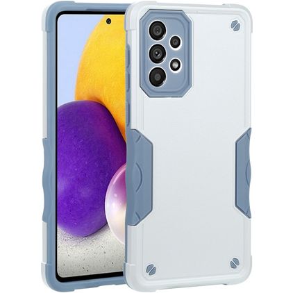 Mobigear Non-slip Armor Coque Samsung Galaxy A73 Coque arrière Rigide Anti-Chocs - Blanc