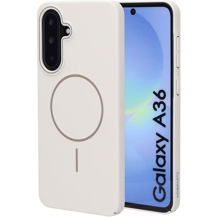 Mobiparts Slim Line Coque Samsung Galaxy A36 MagSafe Coque arrière Rigide - Off White