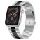Mobigear Lissabon Bracelet Acier Apple Watch Fermeture boucle déployante - 42/41/40/38 mm - Noir / Argent