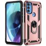 Mobigear Armor Ring Coque Motorola Moto G71 5G Coque arrière Rigide Anti-Chocs avec Anneau-Support - Rose doré