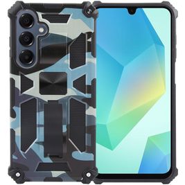 Mobigear Armor Stand Coque Samsung Galaxy A16 Coque arrière Rigide Anti-Chocs avec Support Amovible - Bleu