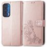 Mobigear Clover Housse Motorola Edge (2021) Etui Porte-Monnaie - Rose doré