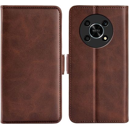 Mobigear Slim Magnet Housse HONOR Magic 4 Lite Etui Porte-Monnaie - Marron