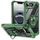 Mobigear Crystal Ring Coque iPhone 17e Coque arrière Rigide avec Anneau-Support - Vert
