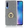 Mobigear Glitter Ring Coque Xiaomi Mi 9 Coque arrière en TPU Souple avec Anneau-Support - Noir