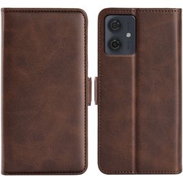 Mobigear Slim Magnet Housse Motorola Moto G54 Etui Porte-Monnaie - Marron