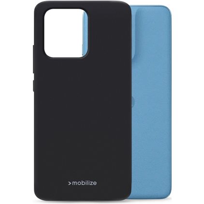 Mobilize Rubber Gelly Coque Motorola Moto G17 Coque arrière en TPU Souple - Noir