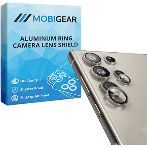 Mobigear Single Samsung Galaxy S24 Ultra Verre trempé Protection objectif caméra - Compatible coque - Gris