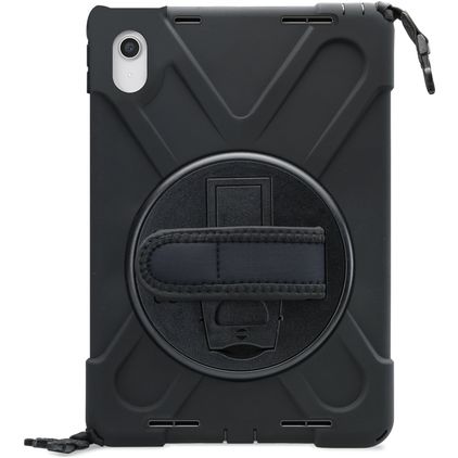 Xccess Survivor All-round Coque iPad Pro 11 Pouces (2022) Coque arrière en Plastique rigide,Silicone + Bandoulière + Support Amovible - Noir