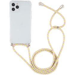 Mobigear Lanyard iPhone 12 Pro Max TPU souple Coque avec cordon - Transparent / Jaune