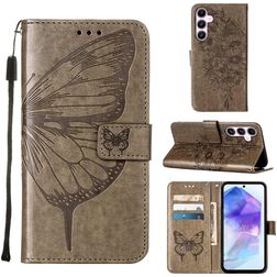 Mobigear Butterfly Housse Samsung Galaxy A55 Etui Porte-Monnaie - Gris