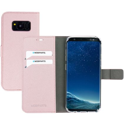 Mobiparts Saffiano Wallet Samsung Galaxy S8 Étui Portefeuille - Rose