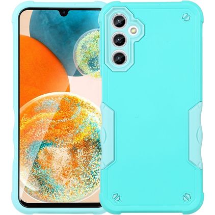 Mobigear Non-slip Armor Coque Samsung Galaxy A14 Coque arrière Rigide Anti-Chocs - Turquoise