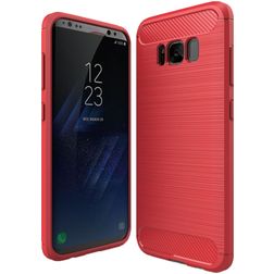 Mobigear Brushed Slim Coque Samsung Galaxy S8 Coque arrière en TPU Souple - Rouge