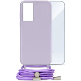 Mobilize Lanyard Gelly Samsung Galaxy A55 Coque avec cordon en TPU Souple - Pastel Purple