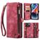 Caseme 008 Housse iPhone 15 Plus Etui avec Coque Détachable Porte-Monnaie - Rouge