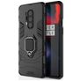 Mobigear Armor Ring Coque OnePlus 8 Pro Coque arrière Rigide Anti-Chocs avec Anneau-Support - Noir