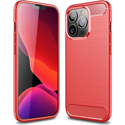 Mobigear Brushed Slim iPhone 13 Pro TPU souple Coque arrière - Rouge