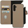 Mobiparts Housse Samsung Galaxy A14 Etui avec Coque Détachable en Cuir Véritable Porte-Monnaie - Taupe