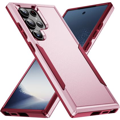 Mobigear Heavy Armor Samsung Galaxy S24 Ultra Plastique rigide Coque arrière Antichoc - Rose
