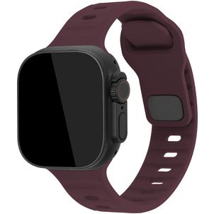 Mobilize Sports Bracelet Silicone Apple Watch Fermeture à clou et passant - 42/41/40/38 mm - Bordeaux