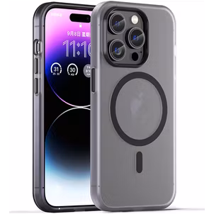 Mobigear Shockproof Coque iPhone 16 Pro Max MagSafe Coque arrière en TPU Souple - Noir