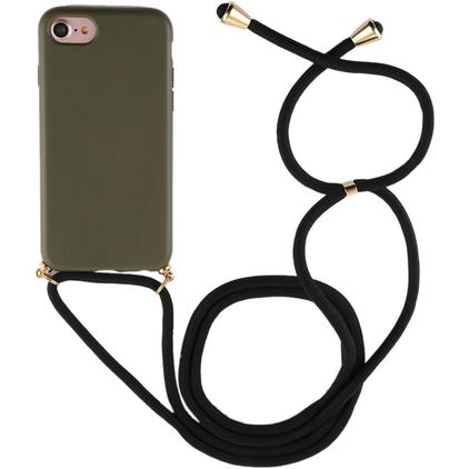Mobigear Lanyard iPhone SE (2020) Coque avec cordon en TPU Souple - Vert