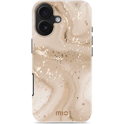 MIO Coque iPhone 17 MagSafe Coque arrière Rigide - Gold Marble