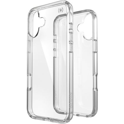 Speck Presidio Perfect Clear Coque Transparente iPhone 16 Plus Coque arrière Rigide Anti-Chocs - Transparent