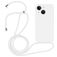 Mobigear Lanyard iPhone 14 Plus Coque avec cordon en Silicone - Blanc