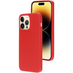 Mobiparts Coque iPhone 14 Pro Max Coque arrière en Silicone - Scarlet Red
