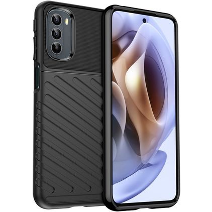 Mobigear Groove Coque Motorola Moto G41 Coque arrière en TPU Souple - Noir